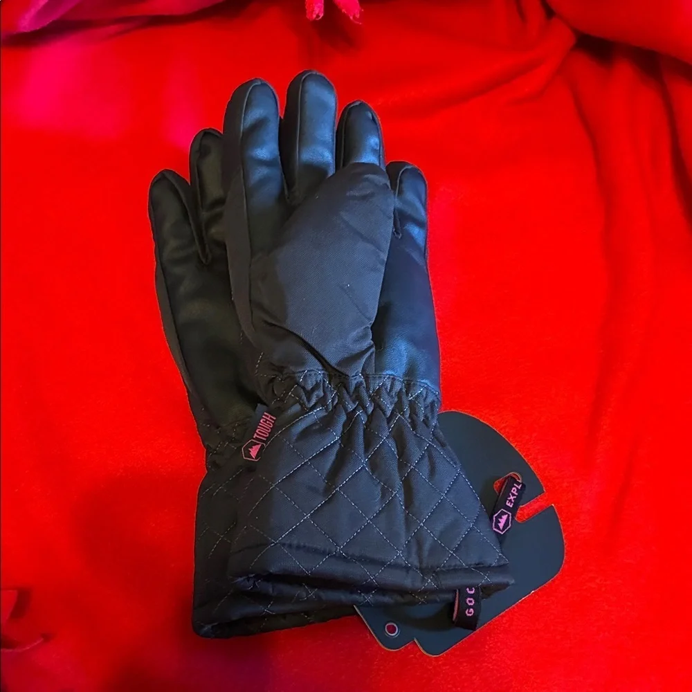NWT  Tough SummitLoft Technology Quilted Winter Gloves - Black size medium
